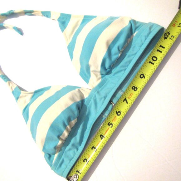 Arizona Jean Company Blue & White Swim Bikini Halter Top S - Picture 3 of 7
